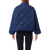 Bomber donna in denim trapuntato