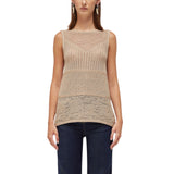 Top donna in maglia di misto cotone