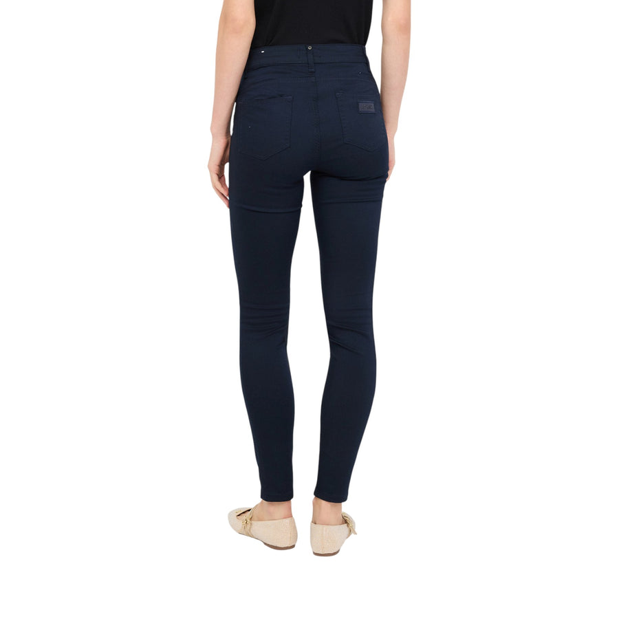 Pantaloni donna skinny con pietre gioiello