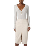 Maglia donna in jersey con bottoni