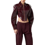 Giubbotto donna bustier in panno spalmato