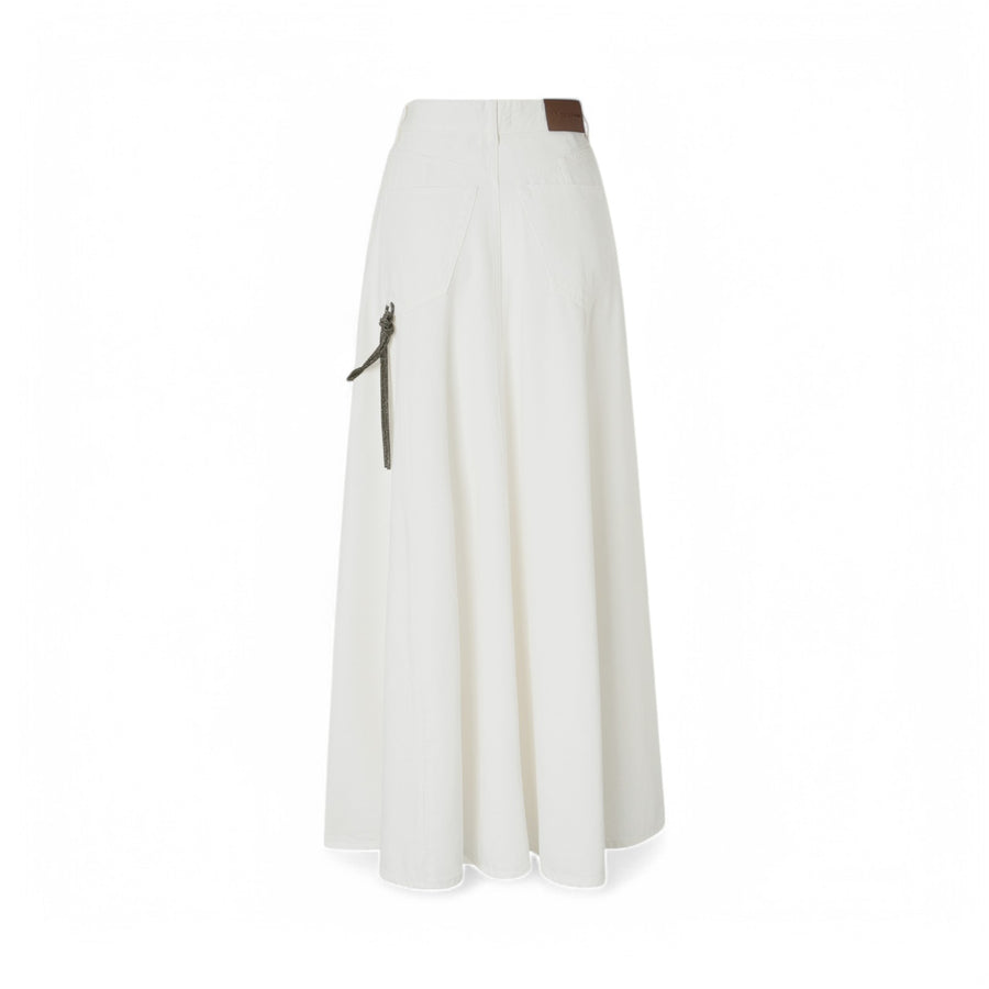 Maxi gonna donna con catena gioiello