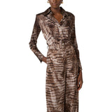 Camicia donna in raso con stampa alligatore