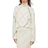 Dolcevita donna jacquard con strass