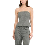 Top donna in tessuto navetta