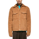 Giacca uomo trucker bouclè in misto lana
