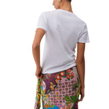 T-shirt donna con stampa e applicazioni
