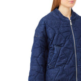 Bomber donna in denim trapuntato