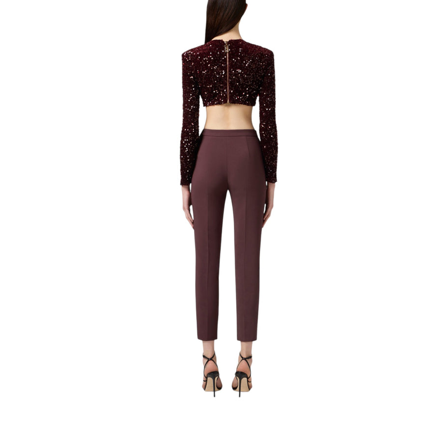 Pantaloni donna in doppio crêpe