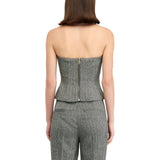 Top donna in tessuto navetta