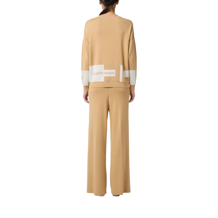 Maglia donna in viscosa con bande lucide