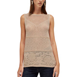 Top donna in maglia di misto cotone