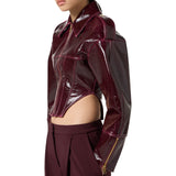 Giubbotto donna bustier in panno spalmato