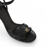 Sandali donna in pelle con tacco gioiello