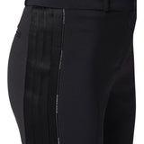 Pantaloni donna in crêpe leggero con dettagli smoking