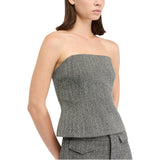 Top donna in tessuto navetta