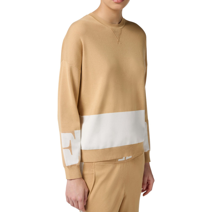 Maglia donna in viscosa con bande lucide