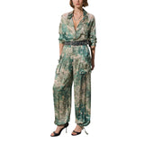 Camicia donna in raso stampato