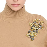 Maglia donna 100% lana con ricami gioiello