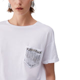 T-shirt donna con tasca gioiello
