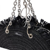 Borsa donna a spalla in rafia
