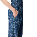 Pantaloni donna in denim floreale