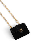 Portacarte donna Pocket Necklace in suede con tracolla gioiello