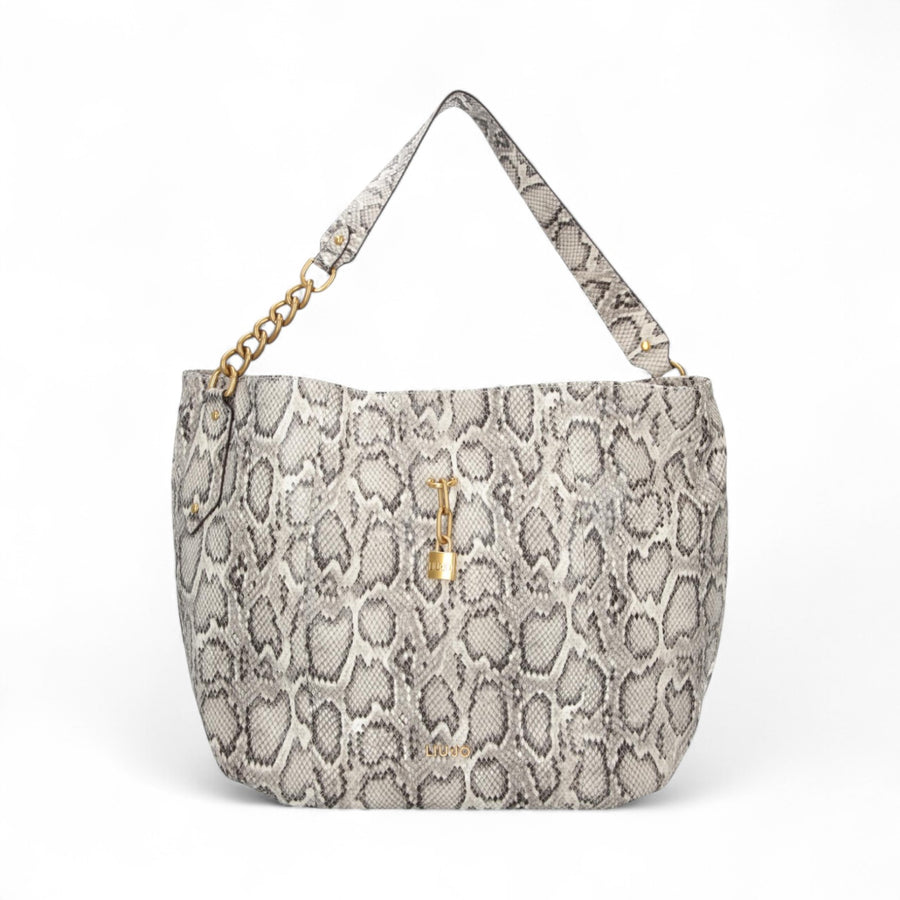 Shopping bag donna grande effetto pitonato
