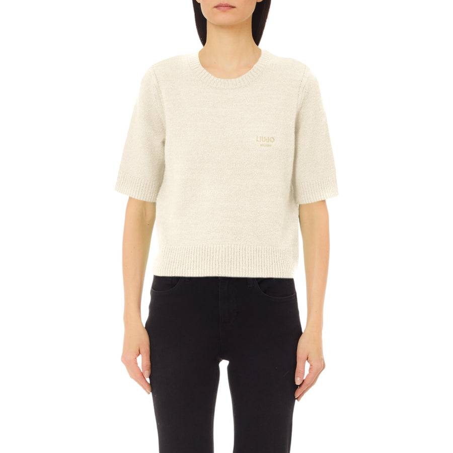 T-shirt donna in misto lana e alpaca