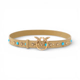 Cintura donna in suede con borchie 3 cm