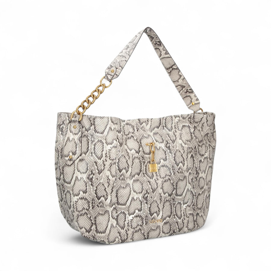 Shopping bag donna grande effetto pitonato