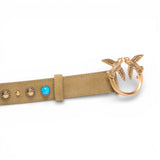 Cintura donna in suede con borchie 3 cm