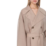 Trench donna in voile di lana