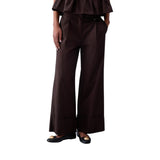Pantaloni donna flare in popeline