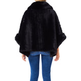 Poncho donna in fake fur