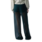 Pantaloni donna in tulle con ricami gioiello