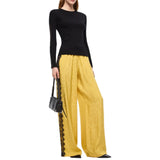 Maglia donna a costine con pizzo