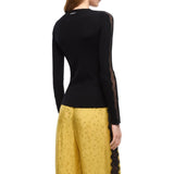 Maglia donna a costine con pizzo