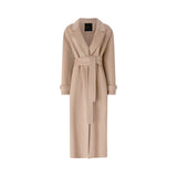 Cappotto donna in panno doppio di misto lana con cintura