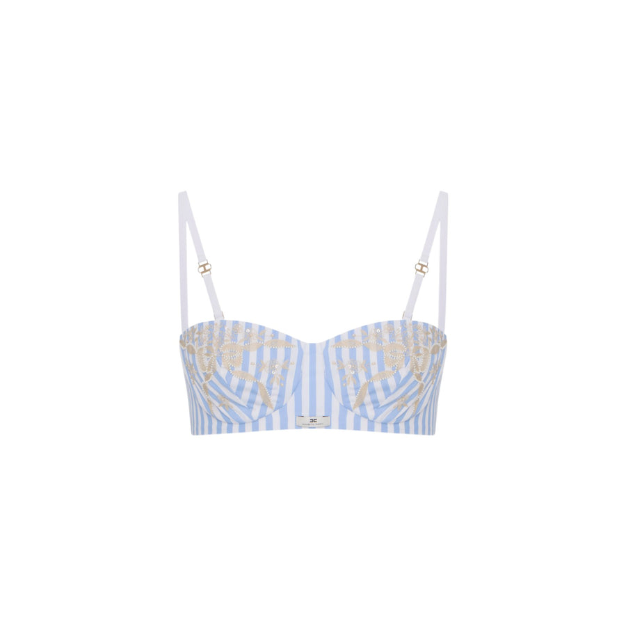 Reggiseno donna  in popeline di cotone con ricami