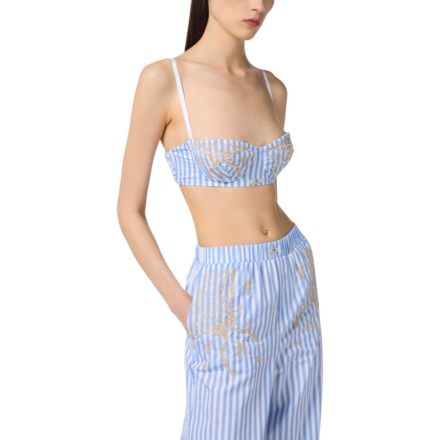 Reggiseno donna  in popeline di cotone con ricami