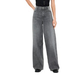 Jeans donna baggy con borchie