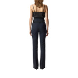 Pantaloni donna bustier in lana poly gessata