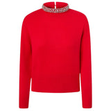 Maglia donna in misto lana con collo gioiello