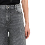 Jeans donna baggy con borchie