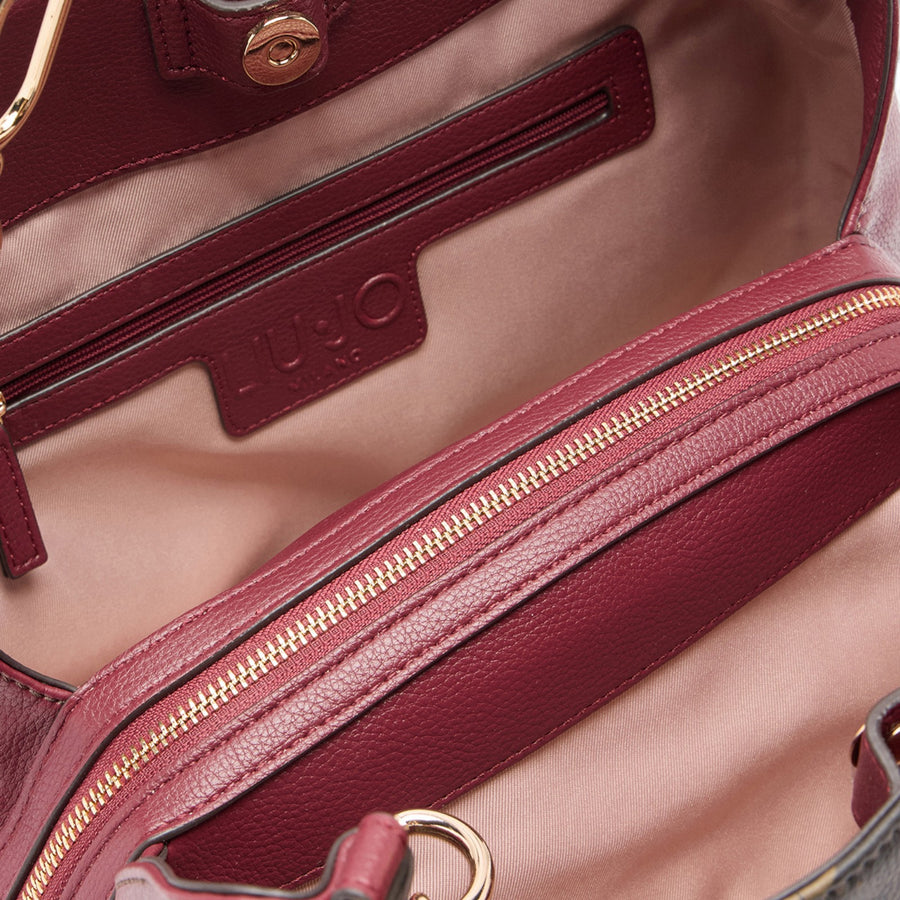 Borsa donna tote con placca logo