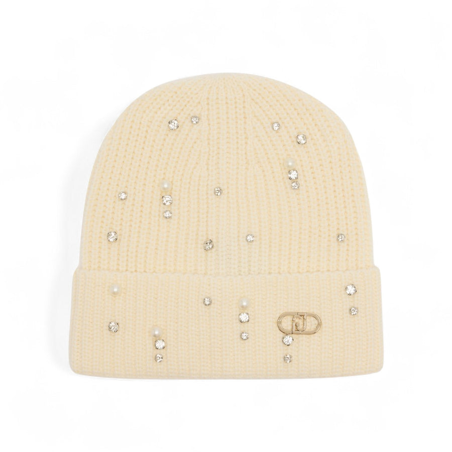 Berretto donna con strass e perle