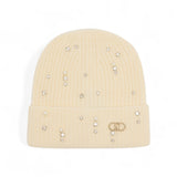 Berretto  donna con strass e perle