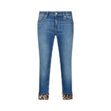 Jeans donna skinny con risvolto