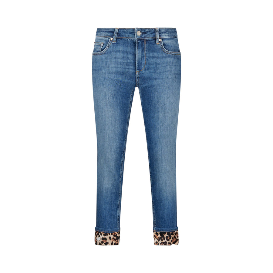 Jeans donna skinny con risvolto